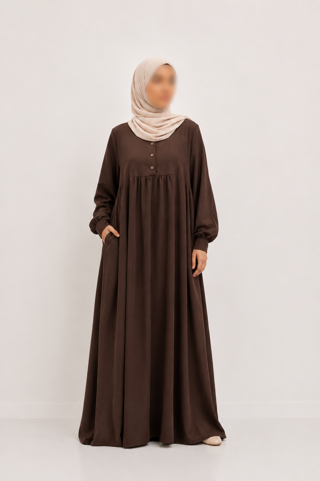 Abaya met knoopjes (Jazz stof)